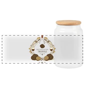 Festival de la truffe italienne - Boîte à biscuits avec couvercle en bois - blanc - Devant