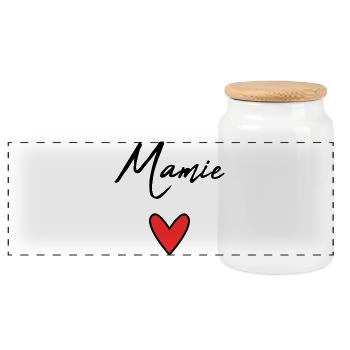 GRANNY. MOM. GRANDMA. MOTHER'S DAY - Panoramic Cookie Jar with Wooden Lid - white - Front
