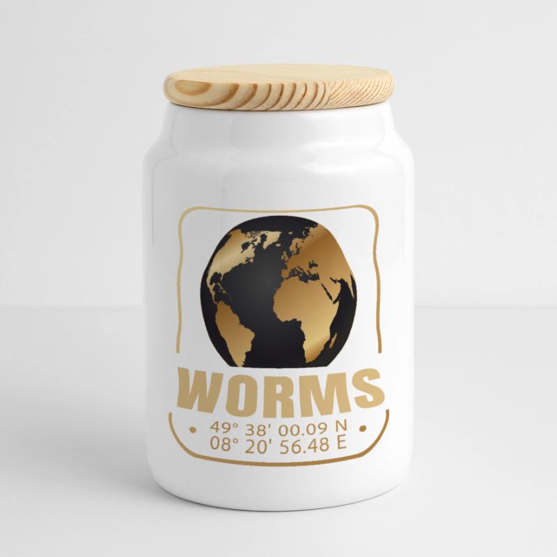 Worms Panorama Keksdose mit Holzdeckel