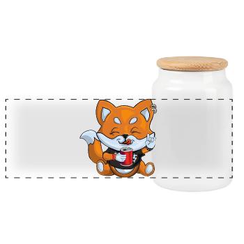Metal Fuchs - Panorama Keksdose mit Holzdeckel - Weiß - Vorne
