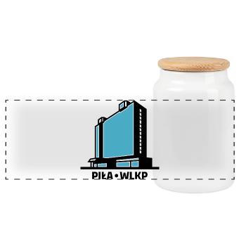 La ville de Piła Wlkp et l’hôtel Gromada Rodło - Boîte à biscuits avec couvercle en bois - blanc - Devant