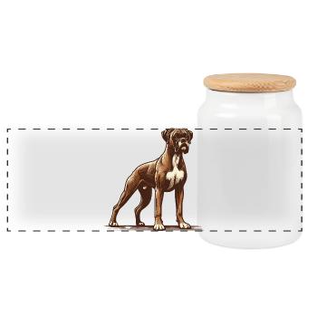 Boxer - Panorama Keksdose mit Holzdeckel - Weiß - Vorne