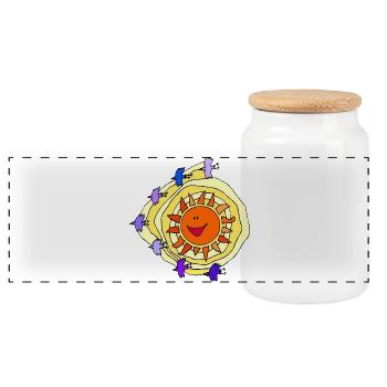 Baby Collection Summer Sun 09 - Panoramic Cookie Jar with Wooden Lid - white - Front