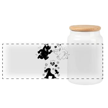 La naissance du panda - Boîte à biscuits avec couvercle en bois - blanc - Devant