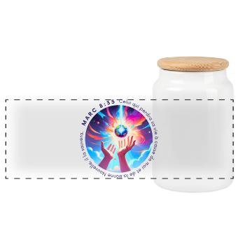 Molten Cosmic Energy - Panoramic Cookie Jar with Wooden Lid - white - Front