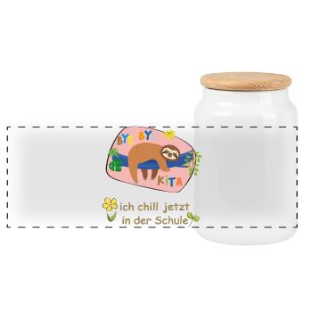 au revoir Kita - Boîte à biscuits avec couvercle en bois - blanc - Devant
