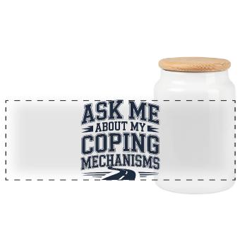 Humorous Quote About Programming - Panoramic Cookie Jar with Wooden Lid - white - Front