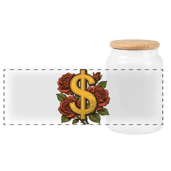 Luxus & Erfolg - Wealth Roses - Panorama Keksdose mit Holzdeckel - Weiß - Vorne
