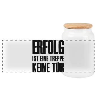 Slogan de succès Affilié d’entreprise en ligne - Boîte à biscuits avec couvercle en bois - blanc - Devant