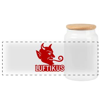 Luftikus - Panoramic Cookie Jar with Wooden Lid - white - Front