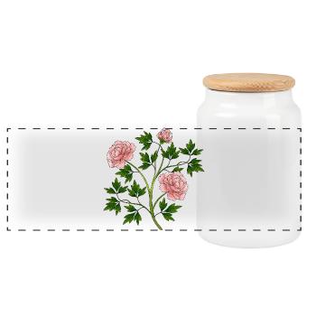 Blumen - Panorama Keksdose mit Holzdeckel - Weiß - Vorne
