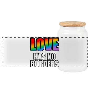 Rainbow Love n’a pas de frontières Gay Pride Merch - Boîte à biscuits avec couvercle en bois - blanc - Devant