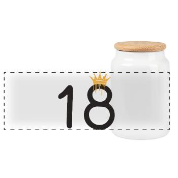 18 - Boîte à biscuits avec couvercle en bois - blanc - Devant