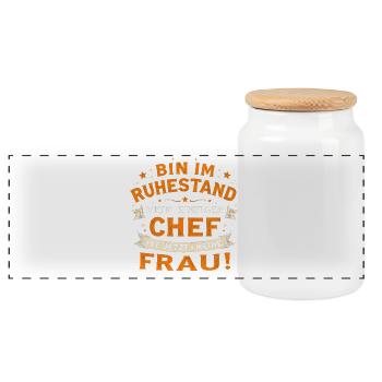 Le patron du cadeau de retraite est maintenant ma femme Lusti - Boîte à biscuits avec couvercle en bois - blanc - Devant