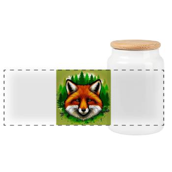 Fuchs - Panorama Keksdose mit Holzdeckel - Weiß - Vorne