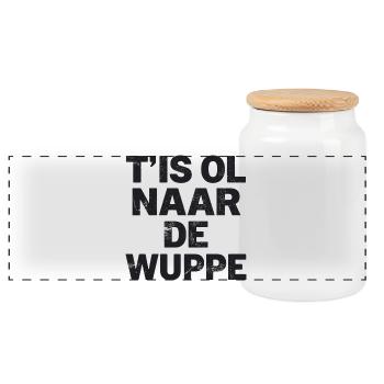 Chemise en dialecte flamand occidental. C’est ol à la Wuppe - Boîte à biscuits avec couvercle en bois - blanc - Devant