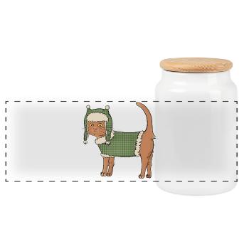 Chat-pka - Panorama Keksdose mit Holzdeckel - Weiß - Vorne