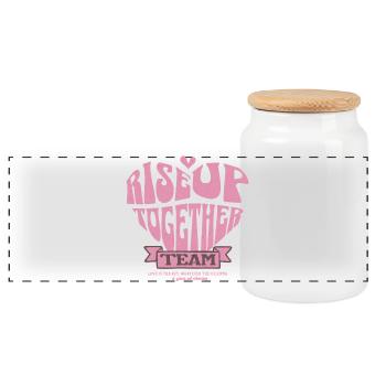 Conception de t-shirt Love Unity Heart, Levez-vous ensemble - Boîte à biscuits avec couvercle en bois - blanc - Devant