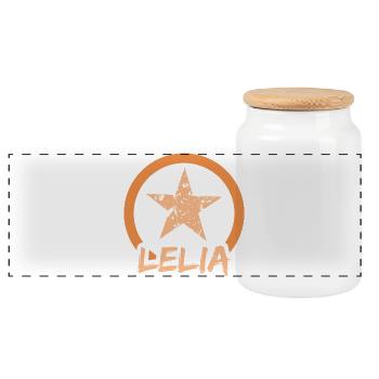 Lélia comme prénom - Boîte à biscuits avec couvercle en bois - blanc - Devant
