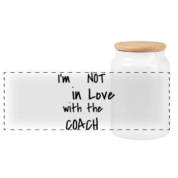 I'm not in love with the Coach - Panorama Keksdose mit Holzdeckel - Weiß - Vorne
