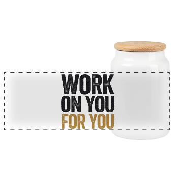 Travail de motivation inspirant sur vous - Boîte à biscuits avec couvercle en bois - blanc - Devant