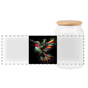 Kolibri - Panorama Keksdose mit Holzdeckel - Weiß - Vorne