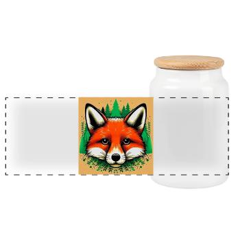 Fuchs - Panorama Keksdose mit Holzdeckel - Weiß - Vorne