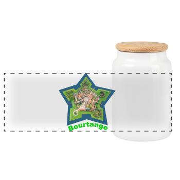 Forme d’étoile Bourtange avec détail forteresse - Boîte à biscuits avec couvercle en bois - blanc - Devant