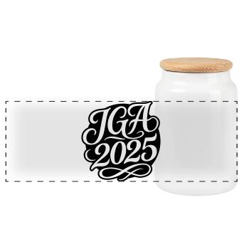 Jga 2025 Bachelor Party - Panoramic Cookie Jar with Wooden Lid - white - Front