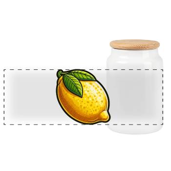 Citron Illustration Naturelle - Boîte à biscuits avec couvercle en bois - blanc - Devant