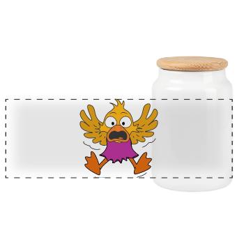 Le Petit Canard remarqua le spectateur - Boîte à biscuits avec couvercle en bois - blanc - Devant