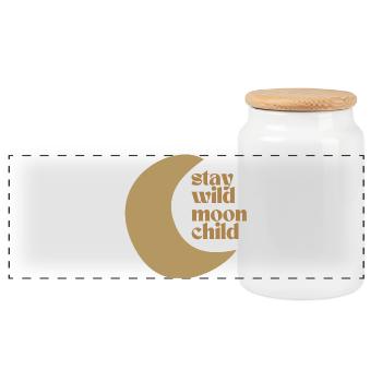 Séjour Wild Moon Child - Boîte à biscuits avec couvercle en bois - blanc - Devant