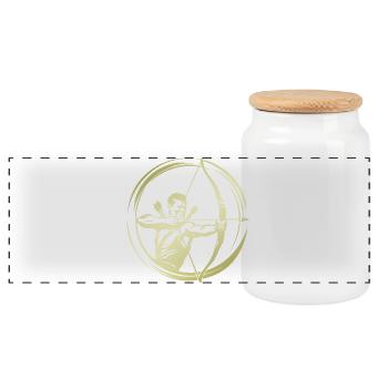 Silhouette de tir à l’arc - Boîte à biscuits avec couvercle en bois - blanc - Devant