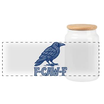 Blue Crow F-Caw-F Vintage Tee - Panoramic Cookie Jar with Wooden Lid - white - Front