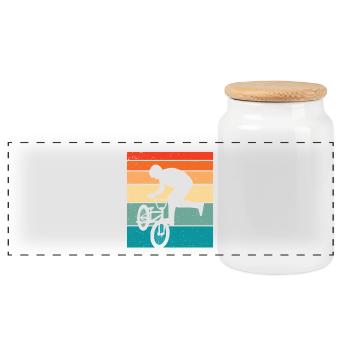 Vélo Bmx Retro Bmx - Boîte à biscuits avec couvercle en bois - blanc - Devant
