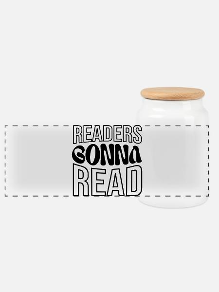 Leser, die lesen werden - Panorama Keksdose mit Holzdeckel - Weiß