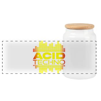 Acid Techno Pulse - Panoramic Cookie Jar with Wooden Lid - white - Front