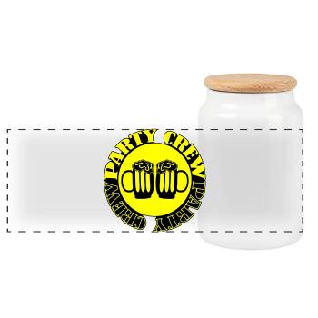 Bière Party Crew - Boîte à biscuits avec couvercle en bois - blanc - Devant