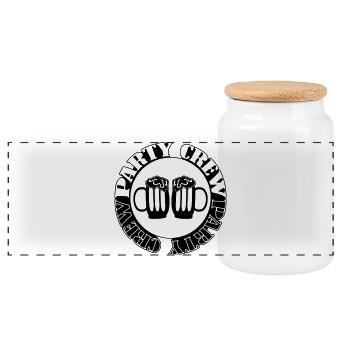 Bière Party Crew - Boîte à biscuits avec couvercle en bois - blanc - Devant