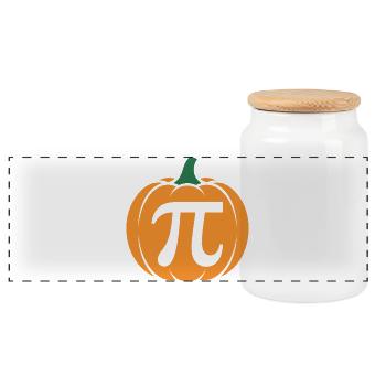 Pi Kürbis Halloween T-Shirt - Panorama Keksdose mit Holzdeckel - Weiß - Vorne