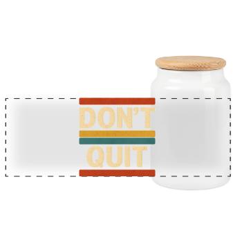 Dont Quit Retro Stripes - Panorama Keksdose mit Holzdeckel - Weiß - Vorne
