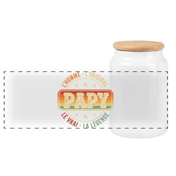 Vintage Opa Großvater Retro Echt Original Opa - Panorama Keksdose mit Holzdeckel - Weiß - Vorne