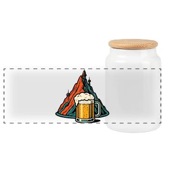 Paysage alpin de Bierberg - Boîte à biscuits avec couvercle en bois - blanc - Devant
