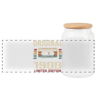 Cadeau D'anniversaire Décembre 1988 - Boîte à biscuits avec couvercle en bois - blanc - Devant
