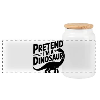 Tu so, als wäre ich ein Dinosaurier - Panorama Keksdose mit Holzdeckel - Weiß - Vorne