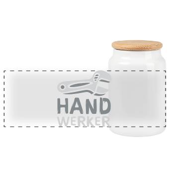 Bande dessinée artisanale avec clé - Boîte à biscuits avec couvercle en bois - blanc - Devant