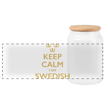 Suédois Suède Schweden - Boîte à biscuits avec couvercle en bois - blanc - Devant