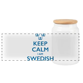 Suédois Suède Schweden - Boîte à biscuits avec couvercle en bois - blanc - Devant