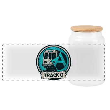 Track O Underground - Boîte à biscuits avec couvercle en bois - blanc - Devant