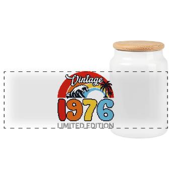 Millésime 1976 Edition Limitée - Boîte à biscuits avec couvercle en bois - blanc - Devant